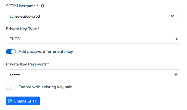 Public Key Authentication - SFTP